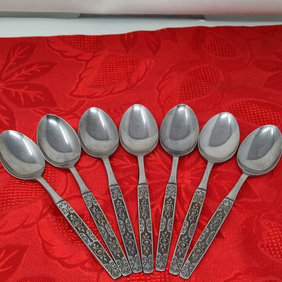 7X Tsp VTG Oneida Northland SECRET FLING Stainless Teaspoons - Picture 2 of 12